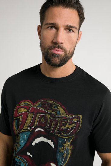 JP1880 Rolling Stones Graphic Band T-Shirt Black - T-shirts - T-shirts Homme Grande Taille