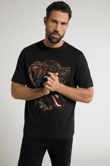 JP1880 Rolling Stones Graphic Band T-Shirt Black - T-shirts - T-shirts Homme Grande Taille