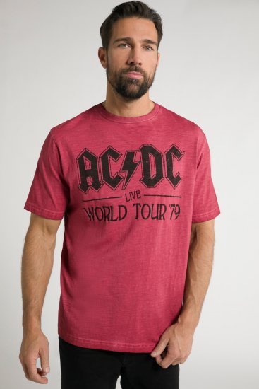 JP1880 AC/DC World Tour Graphic Comfort Fit Band T-Shirt Dark Red - T-shirts - T-shirts Homme Grande Taille