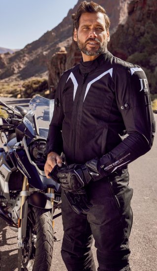 JP1880 3D Mesh Insert Motorcycle Jacket Black - Vêtements de moto grande taille - Vêtements moto grande taille pour hommes