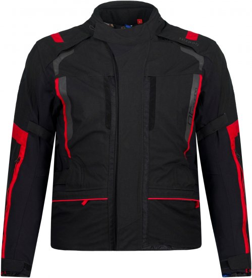 JP1880 Sporty Touring Motorcycle Jacket Black & Red - Vêtements de moto grande taille - Vêtements moto grande taille pour hommes