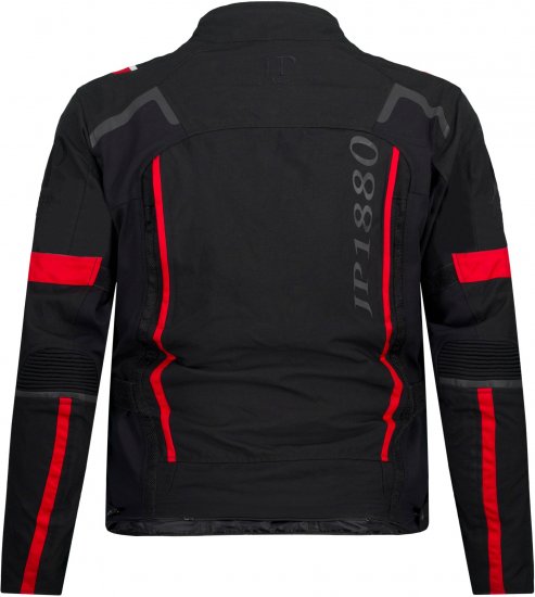 JP1880 Sporty Touring Motorcycle Jacket Black & Red - Vêtements de moto grande taille - Vêtements moto grande taille pour hommes