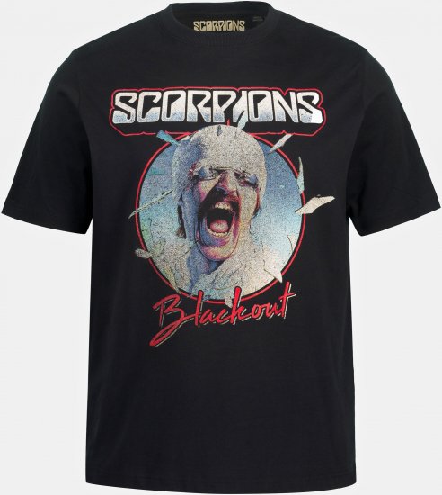 JP1880 Scorpions Blackout Graphic Comfort Fit Band T-Shirt Black - T-shirts - T-shirts Homme Grande Taille