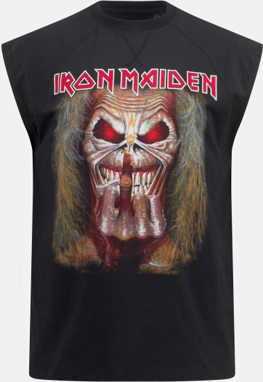 JP1880 Iron Maiden Graphic Comfort Fit Band Tank Top Black - T-shirts - T-shirts Homme Grande Taille