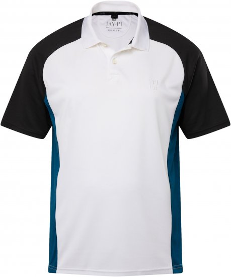 JP1880 FLEXNAMIC® QuickDry Tennis Polo Black-White-Blue - Sport & outdoor - Vêtements de sport grande taille 