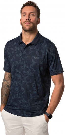 JP1880 Jay-Pi QuickDry AOP Golf Polo Shirt Navy Blue - Polos - Polos homme grande taille