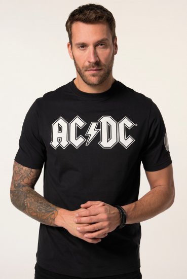 JP1880 AC/DC Classic Logo Band T-Shirt Black - T-shirts - T-shirts Homme Grande Taille