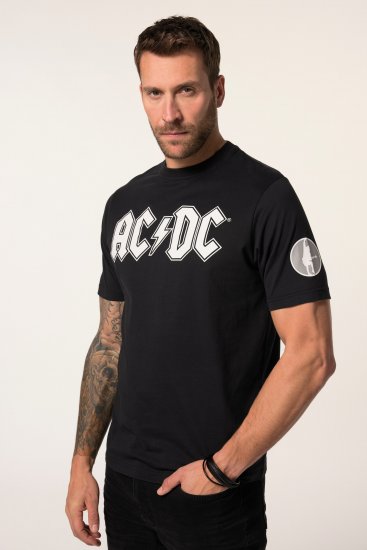 JP1880 AC/DC Classic Logo Band T-Shirt Black - T-shirts - T-shirts Homme Grande Taille