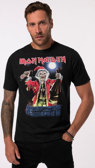 JP1880 Iron Maiden X-Mas Eddie Band T-Shirt Black - T-shirts - T-shirts Homme Grande Taille