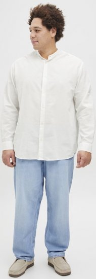 Jack & Jones Breeze Poplin Long Sleeve Shirt White - Chemises - Chemises Grandes Tailles Hommes