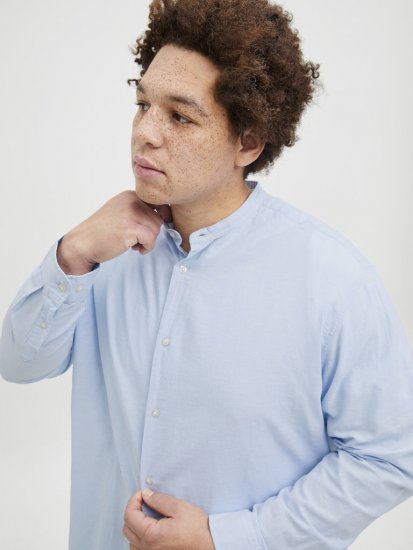 Jack & Jones Breeze Poplin Long Sleeve Shirt Chambray Blue - Chemises - Chemises Grandes Tailles Hommes