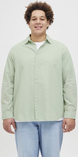 Jack & Jones Breeze Linen Blend Long Sleeve Shirt Iceberg Green - Chemises - Chemises Grandes Tailles Hommes