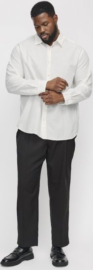 Jack & Jones Breeze Linen Blend Long Sleeve Shirt White - Chemises - Chemises Grandes Tailles Hommes