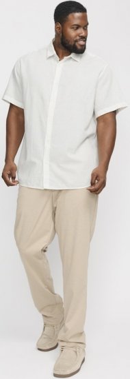 Jack & Jones Breeze Linen Blend Short Sleeve Shirt White - Chemises - Chemises Grandes Tailles Hommes