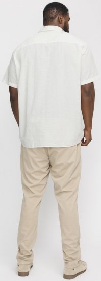 Jack & Jones Breeze Linen Blend Short Sleeve Shirt White - Chemises - Chemises Grandes Tailles Hommes