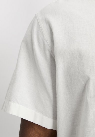 Jack & Jones Breeze Linen Blend Short Sleeve Shirt White - Chemises - Chemises Grandes Tailles Hommes