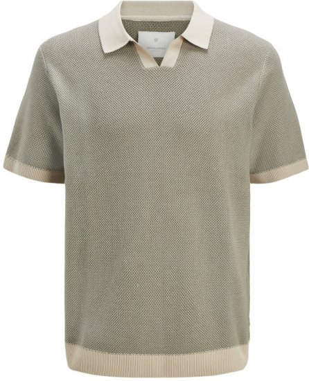 Jack & Jones Ceaston Knit Short Sleeve Sweater Vetiver - Sweatshirts & hoodies - Sweatshirts/Hoodies grande taille homme