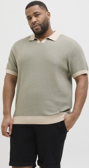 Jack & Jones Ceaston Knit Short Sleeve Sweater Vetiver - Sweatshirts & hoodies - Sweatshirts/Hoodies grande taille homme