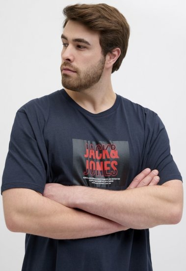 Jack & Jones Hudson Crew Neck T-Shirt Navy - T-shirts - T-shirts Homme Grande Taille