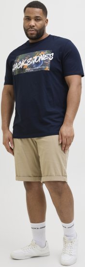 Jack & Jones Hawaii Shape Crew Neck T-Shirt Navy - T-shirts - T-shirts Homme Grande Taille