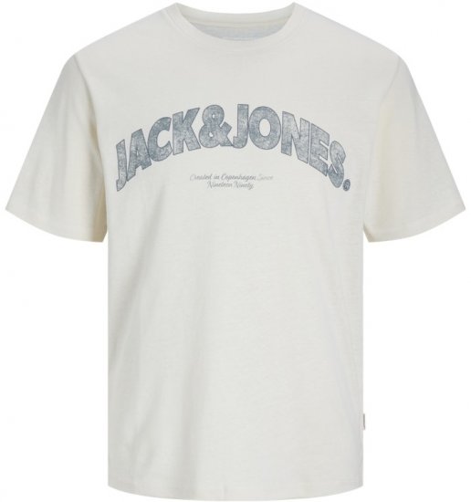 Jack & Jones Almeria Bold Branding T-Shirt Antique White - T-shirts - T-shirts Homme Grande Taille
