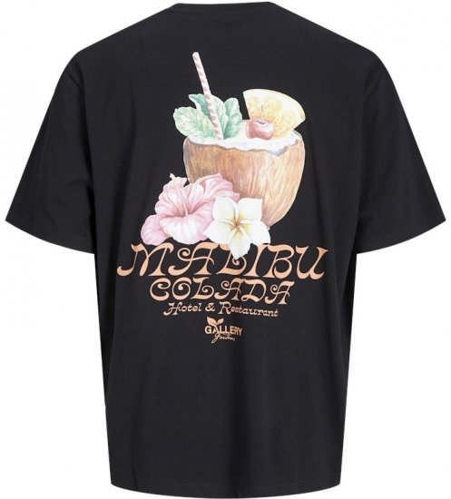 Jack & Jones Botaniq Crew Neck T-Shirt Black - T-shirts - T-shirts Homme Grande Taille