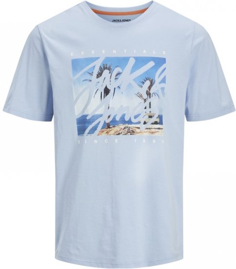 Jack & Jones Colton Photoprint Crew Neck T-Shirt Chambray Blue - T-shirts - T-shirts Homme Grande Taille