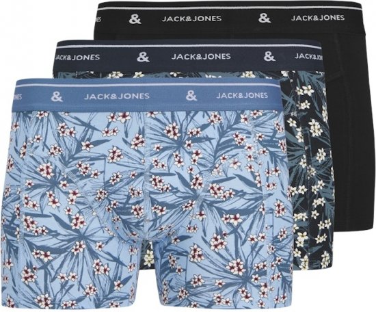 Jack & Jones Zach Trunks 3-Pack Chambray Blue - Sous-vêtements & bain - Sous-vêtements Grande Taille