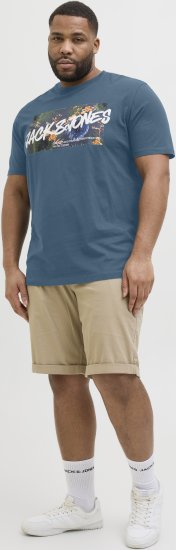 Jack & Jones Hawaii Shape Crew Neck T-Shirt Blue - T-shirts - T-shirts Homme Grande Taille