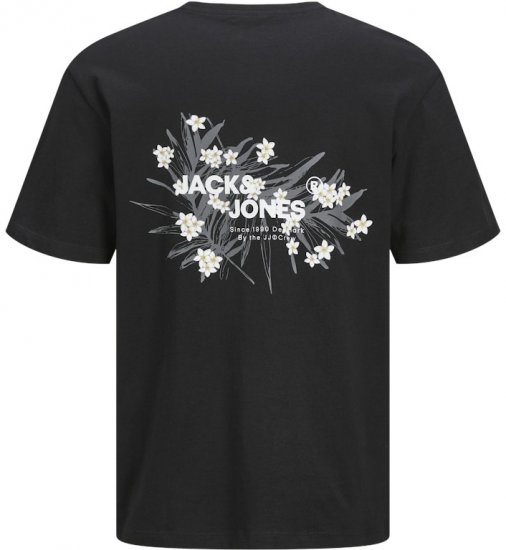 Jack & Jones Hawaii Crew Neck T-Shirt Black - T-shirts - T-shirts Homme Grande Taille