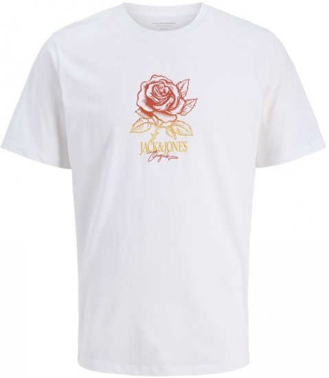 Jack & Jones Almeria Crew Neck T-Shirt Bright White - T-shirts - T-shirts Homme Grande Taille