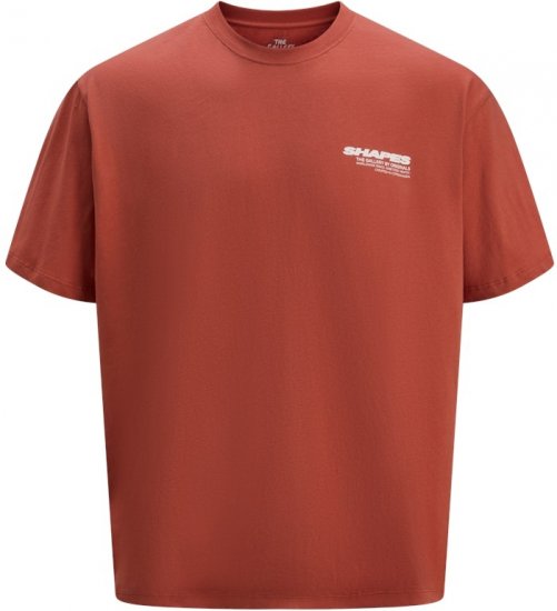 Jack & Jones Fold Crew Neck T-Shirt Red - T-shirts - T-shirts Homme Grande Taille