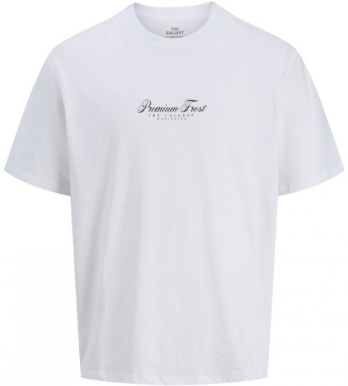 Jack & Jones Marina Crew Neck T-Shirt Bright White/Premium Frost - T-shirts - T-shirts Homme Grande Taille