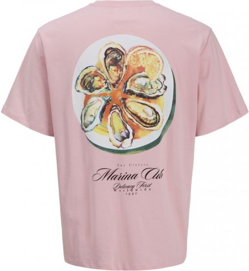 Jack & Jones Marina Crew Neck T-Shirt Tickled Pink - T-shirts - T-shirts Homme Grande Taille