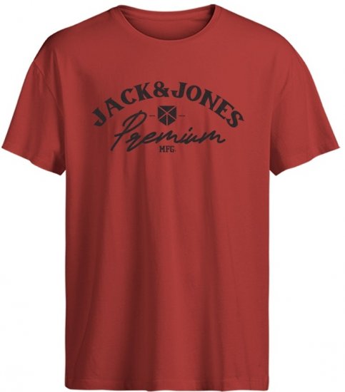 Jack & Jones Blurobar Crew Neck T-Shirt Red - T-shirts - T-shirts Homme Grande Taille