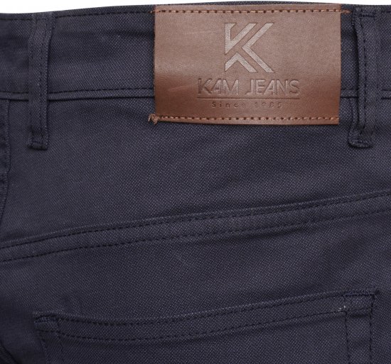 Kam Jeans 265 5 Pocket Weave Stretch Pants Navy - Jeans et pantalons - Jeans et Pantalons grande taille 