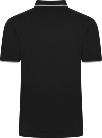 Kam Jeans 5518 Smart Mini Geo-Print Polo Black - Polos - Polos homme grande taille