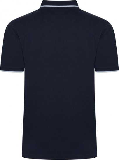 Kam Jeans 5518 Smart Mini Geo-Print Polo Navy - Polos - Polos homme grande taille