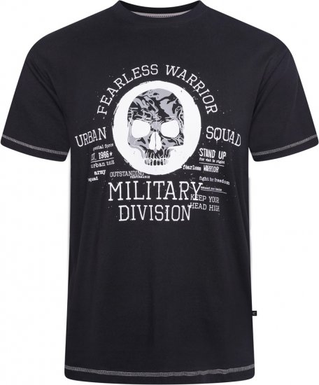 Kam Jeans 5769 Fearless Warrior T-Shirt Black - T-shirts - T-shirts Homme Grande Taille