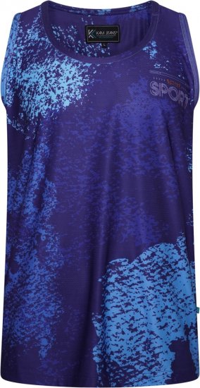 Kam Jeans AP009 Active Performance Printed Mesh Sleeveless T-Shirt Electric Blue - T-shirts - T-shirts Homme Grande Taille