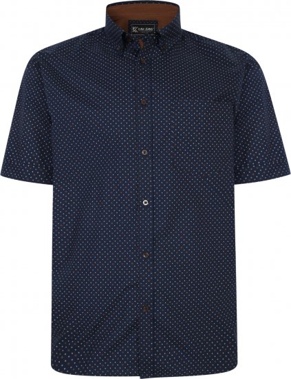 Kam Jeans P019 Premium Floral Short Sleeve Shirt Navy - Chemises - Chemises Grandes Tailles Hommes