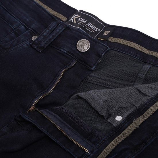 Kam Jeans Pepe Knitted Denim Shorts Blue-Black - Shorts - Shorts hommes grande taille