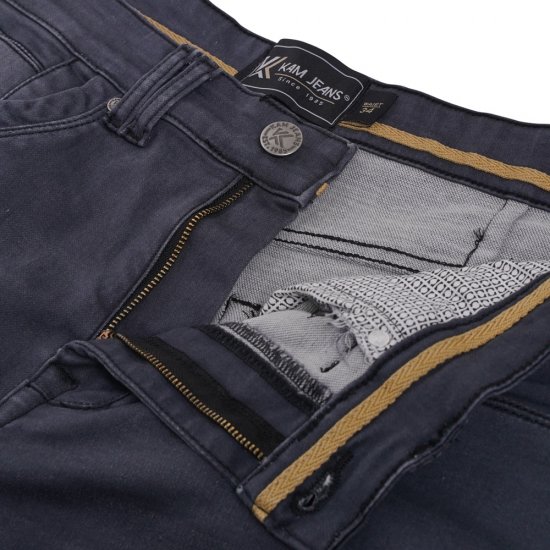Kam Jeans Pepe Knitted Denim Shorts Charcoal - Shorts - Shorts hommes grande taille