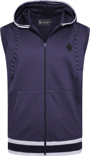 Kam Jeans TS005 Retro Tracky Set (Shorts/Sleeveless Hoodie) Navy - Survêtements - Survêtements homme grande taille