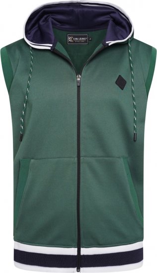 Kam Jeans TS005 Retro Tracky Set (Shorts/Sleeveless Hoodie) Racing Green - Survêtements - Survêtements homme grande taille