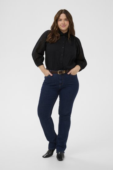Kaffe Curve Gabby Chemise à manches raccourcies Noir - Chemisiers - 