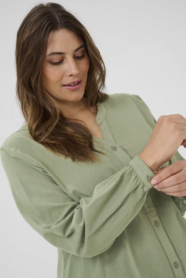 Kaffe Curve Nana Chemise à manches longues Vert - Blouses et tuniques - 