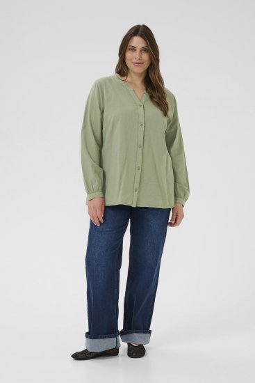Kaffe Curve Nana Chemise à manches longues Vert - Blouses et tuniques - 