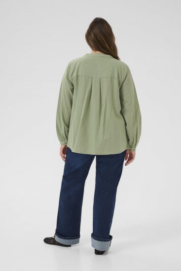 Kaffe Curve Nana Chemise à manches longues Vert - Blouses et tuniques - 
