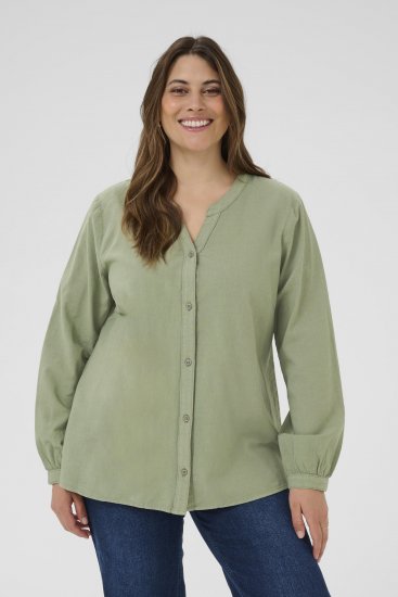 Kaffe Curve Nana Chemise à manches longues Vert - Blouses et tuniques - 